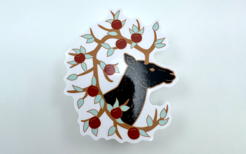 Deer Tree Vinyl Sticker