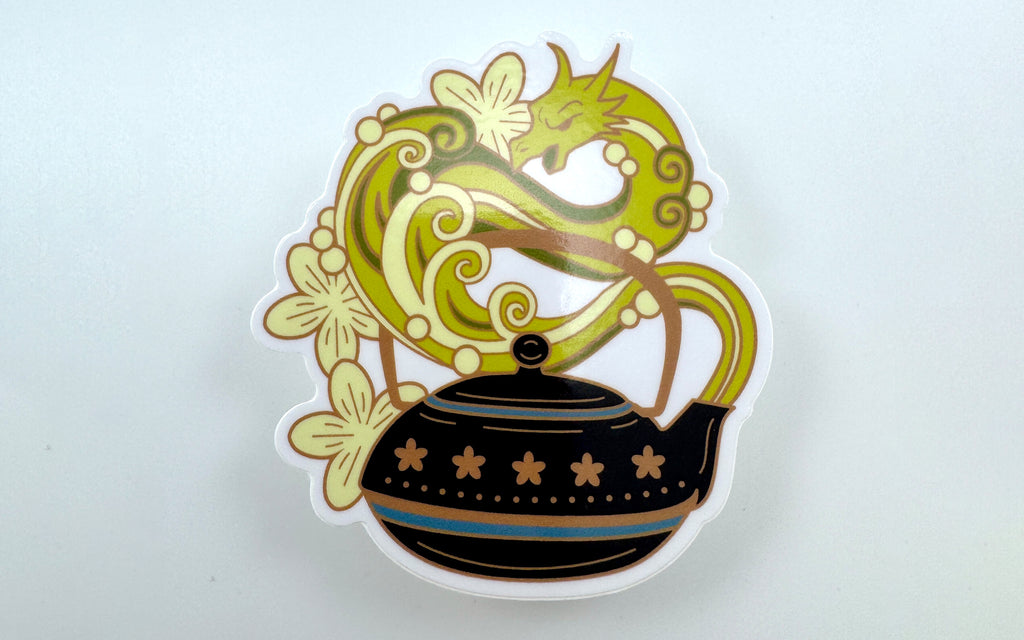 Dragon Pearl Green Tea Vinyl Sticker