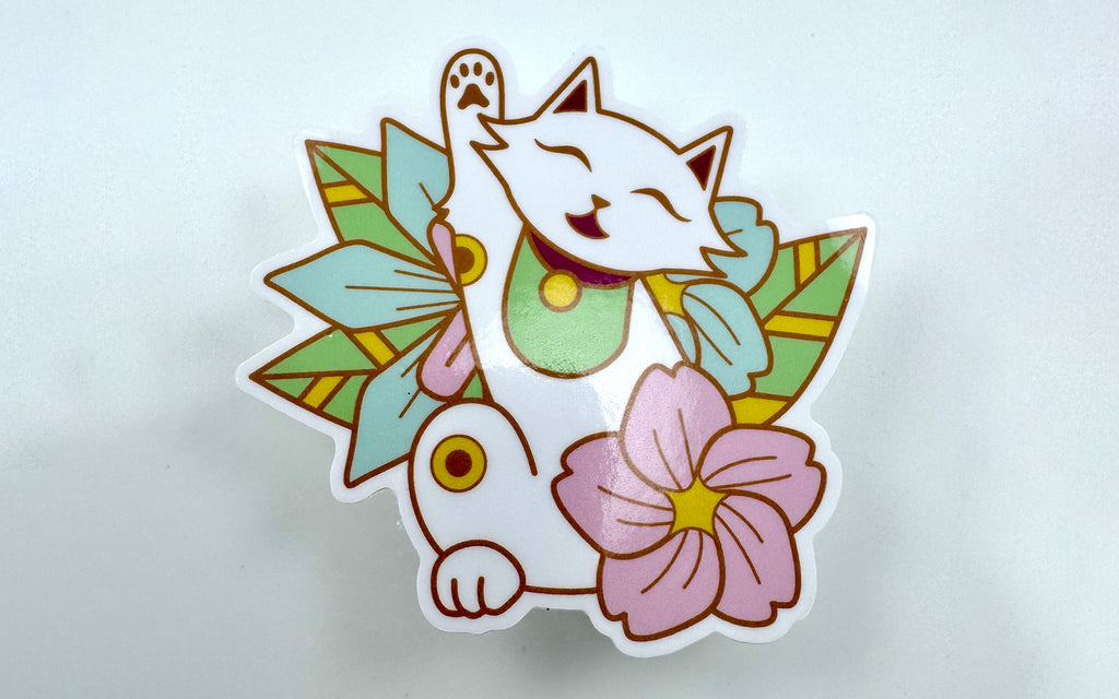 Lucky Cat Vinyl Sticker