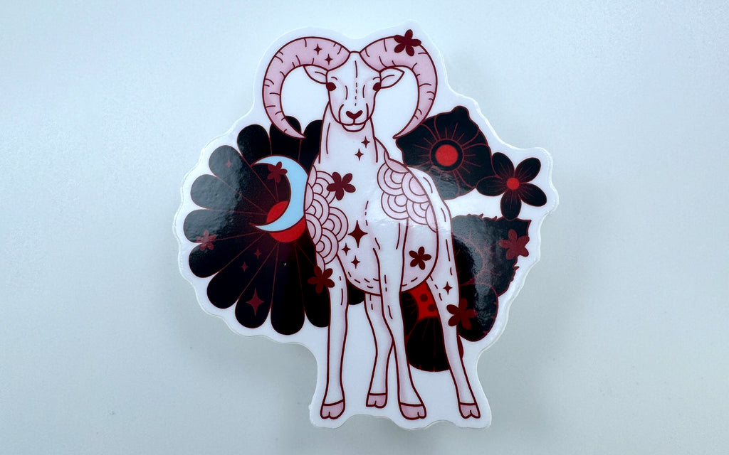 Lunar Goat Vinyl Sticker