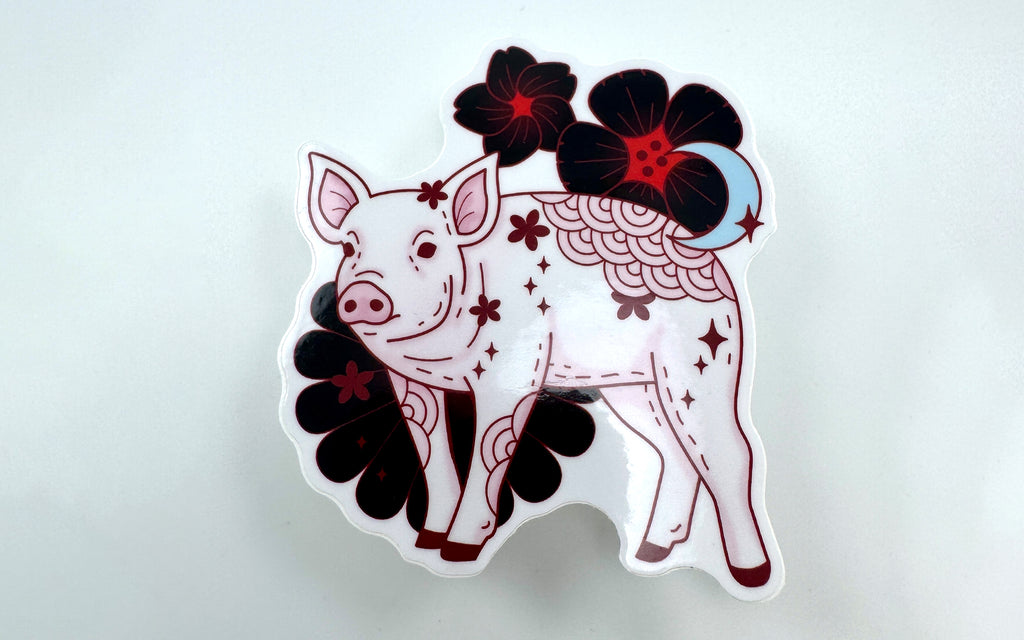 Lunar Pig Vinyl Sticker