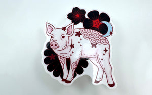 Lunar Pig Vinyl Sticker