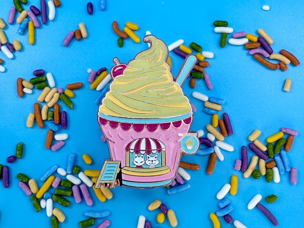 Soonay Soft Serve Glow in the Dark Enamel Pin